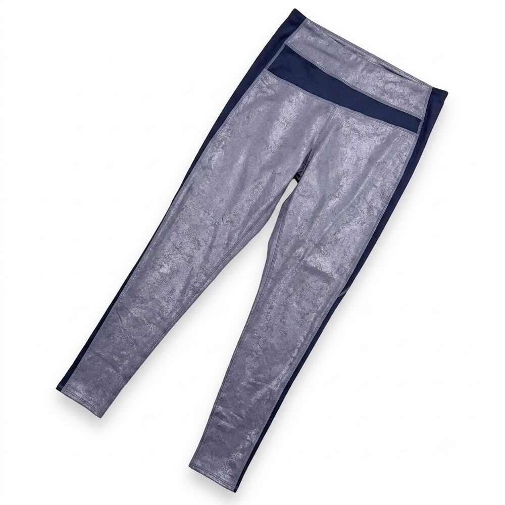 MANDUKA Liquid Faux Leather Leggings Gray Mid Rise Yoga Womens Medium